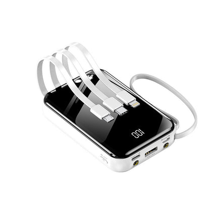 Chargeur portable | Batterie externe haute capacité avec câbles intégrés | Charge rapide pour une commodité en déplacement
