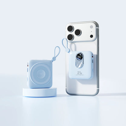 Chargeur portable | Mini batterie externe avec charge à induction rapide | Design compact pour une utilisation nomade