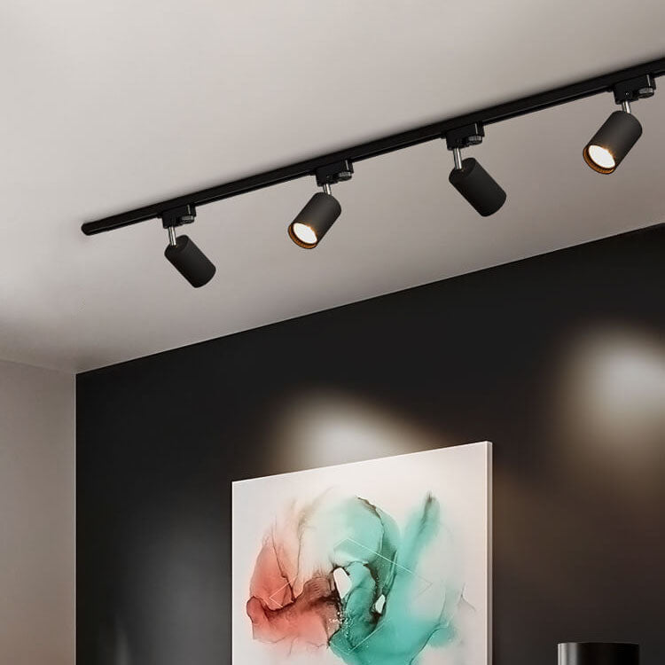 Adjustable LED Track Lighting 3-Head Directional Ceiling Spotlight Metal Rail Fixture for Kitchen Living Room Bedroom Modern Home