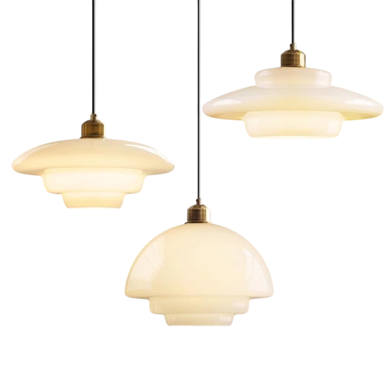 Plafonnier globe en verre dépoli avec douille E27 pour îlot de cuisine, table à manger, couloir, entrée, chambre | Suspension blanche style milieu du siècle pour salon