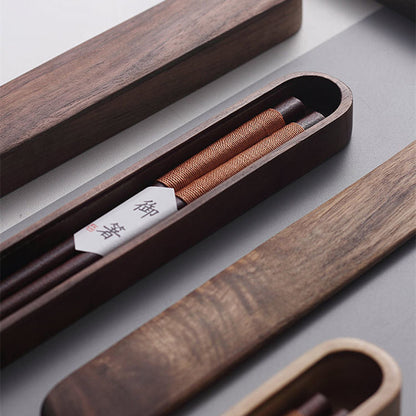 Handcrafted Wooden Chopsticks with Decorative Thread & Gift Box for Asian Dining