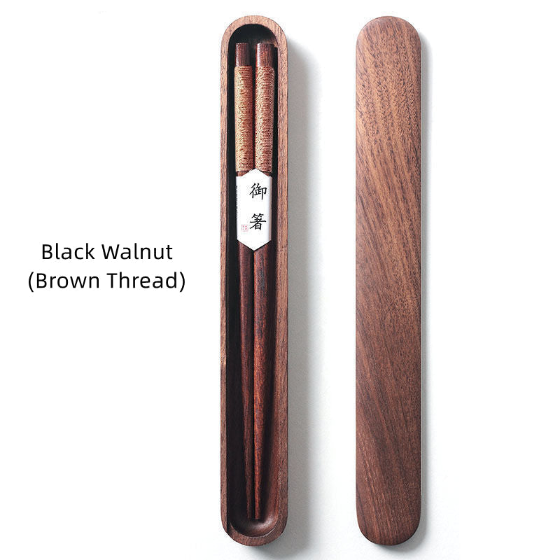 Premium Walnut Utensils for Asian Cuisine & Ramen Bowls – Artisan Wood Dining Tools with Presentation Case