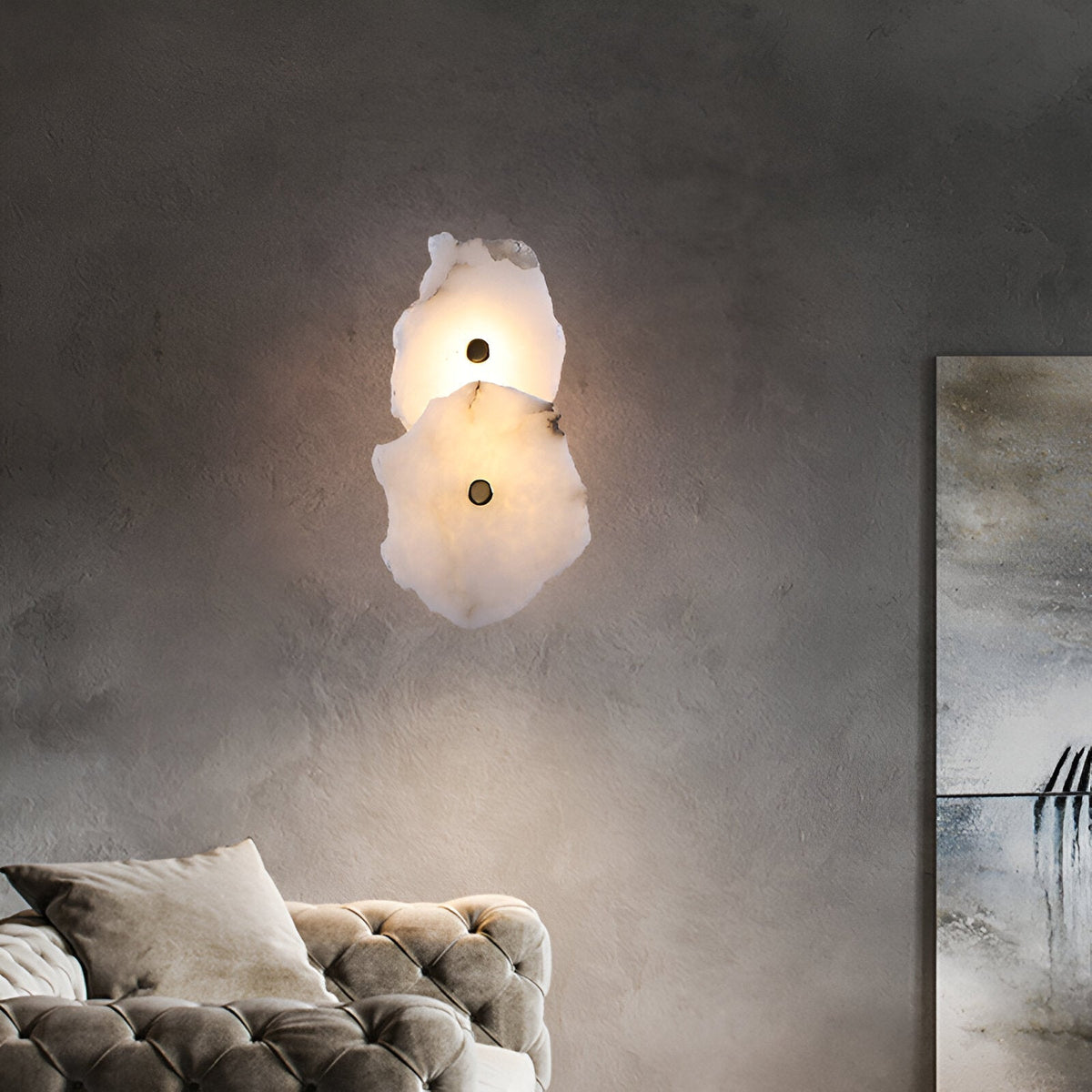 Stone Sconce Light LED Warm Glow for Stairs Entryway Vertical Mount Accent Fixture 5-Inch Contemporary Wall Lighting for Narrow Spaces