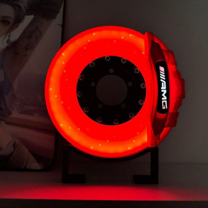 Racing Brake Caliper Ambient Light with Wireless Charging Pad for Desk Decor Blue Red Yellow Motorsport Gift for Car Enthusiasts