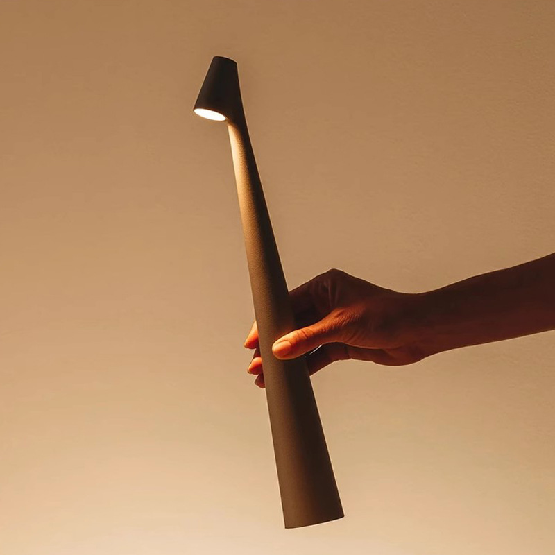 Rechargeable LED Desk Lamp 14 Inch Aluminum Portable Light for Nightstand Office Study Room Wireless Illumination 3000K