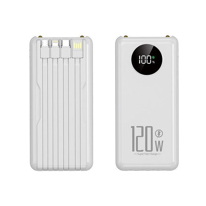 Batterie externe | Chargeur portable haute performance avec gestion intelligente des câbles | Design ultra-fin pour une praticité nomade