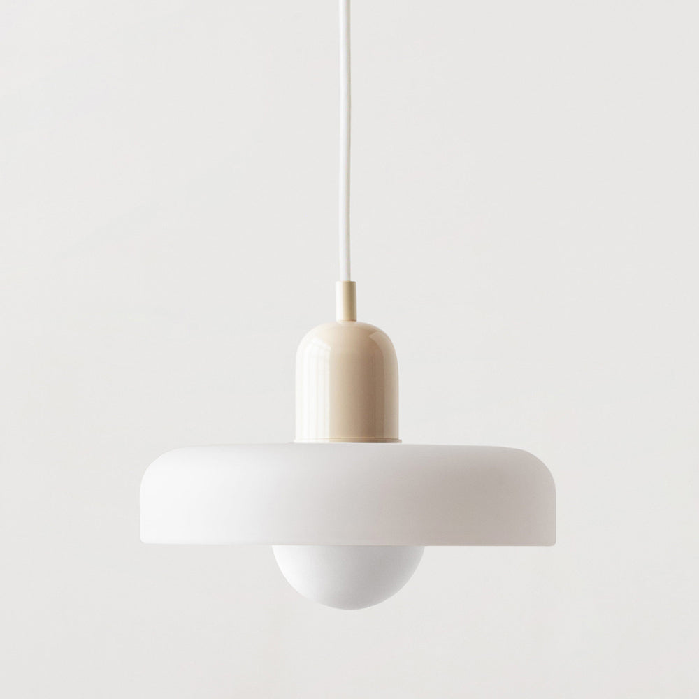 Glass Pendant Light with Adjustable Cord & Warm Glow – Modern Geometric Hanging Fixture for Dining Room & Living Room Decor