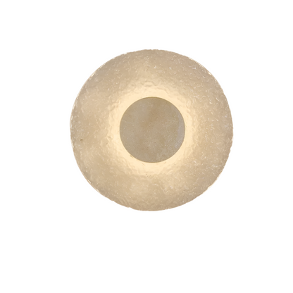 Round Stone Sconce with Acrylic Diffuser 12 Inch LED Warm White or Tri-Color Indoor Accent Light for Bedrooms Entryways Modern Interiors Nat