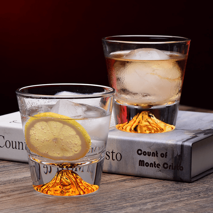 Cut Crystal Rocks Glass for Bourbon & Scotch – Japanese-Inspired Tumbler with Wood Gift Box for Home Bar & Entertaining