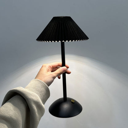 USB Powered Desk Lamp with Fabric Shade – 11.7 Inch Iron Light for Nightstand, Office & Bedroom – E14 Base, Multiple Finishes