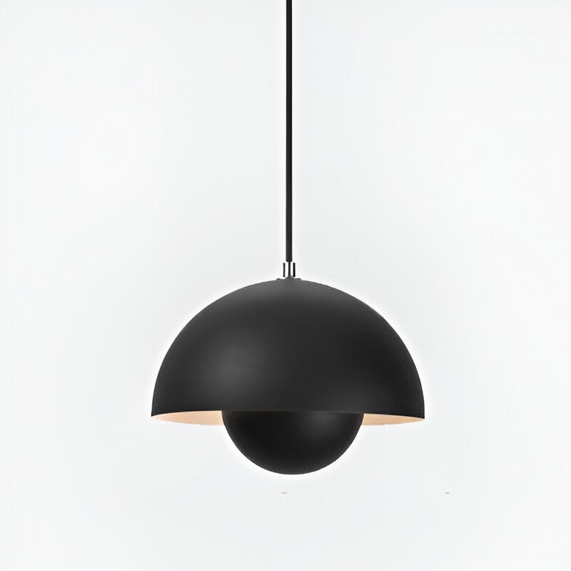 Plafonnier suspendu rond en verre de style moderne