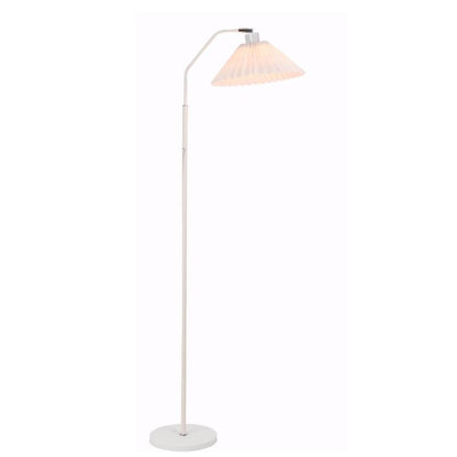 Tall Standing Lamp with Fabric Shade 59 in Adjustable 3-Color Temperature Plug-in Light for Living Room Bedroom Corner Reading Scandinavian