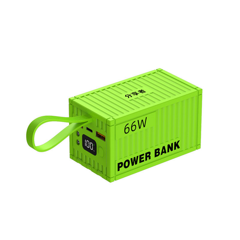 Batterie externe portable avec charge rapide 66W et design de conteneur unique pour une commodité optimale en déplacement