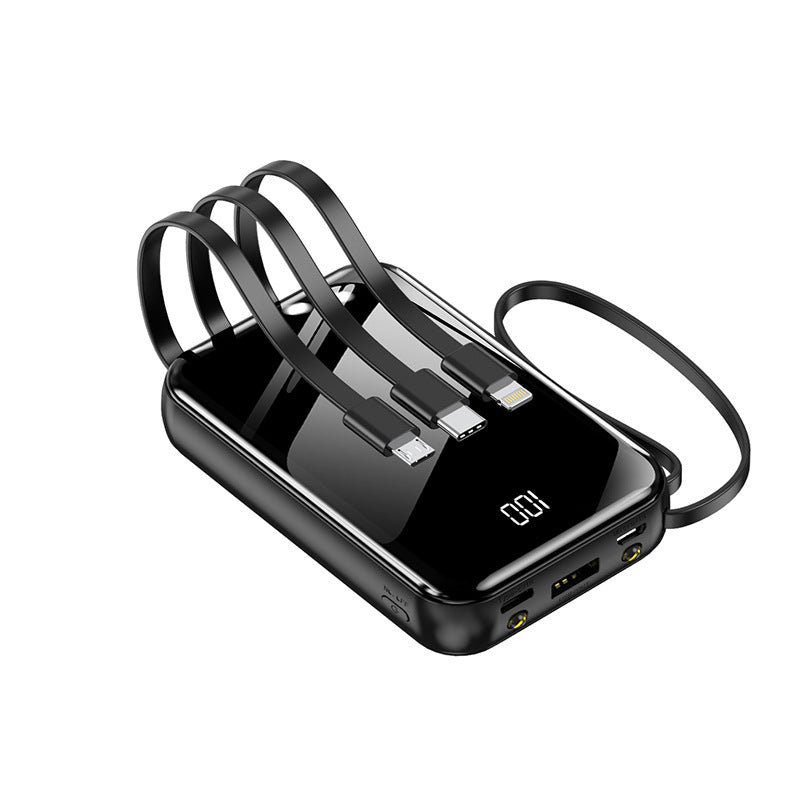 Chargeur portable | Batterie externe haute capacité avec câbles intégrés | Charge rapide pour une commodité en déplacement