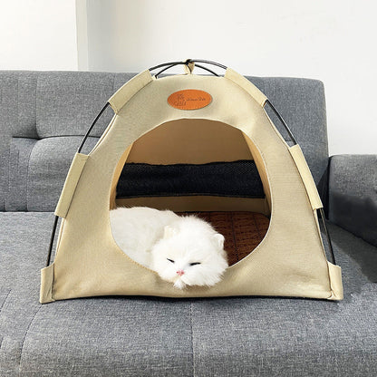 Tente douillette pour chat | Tente portable pour chat avec tapis rafraîchissant et conception respirante pour un confort absolu