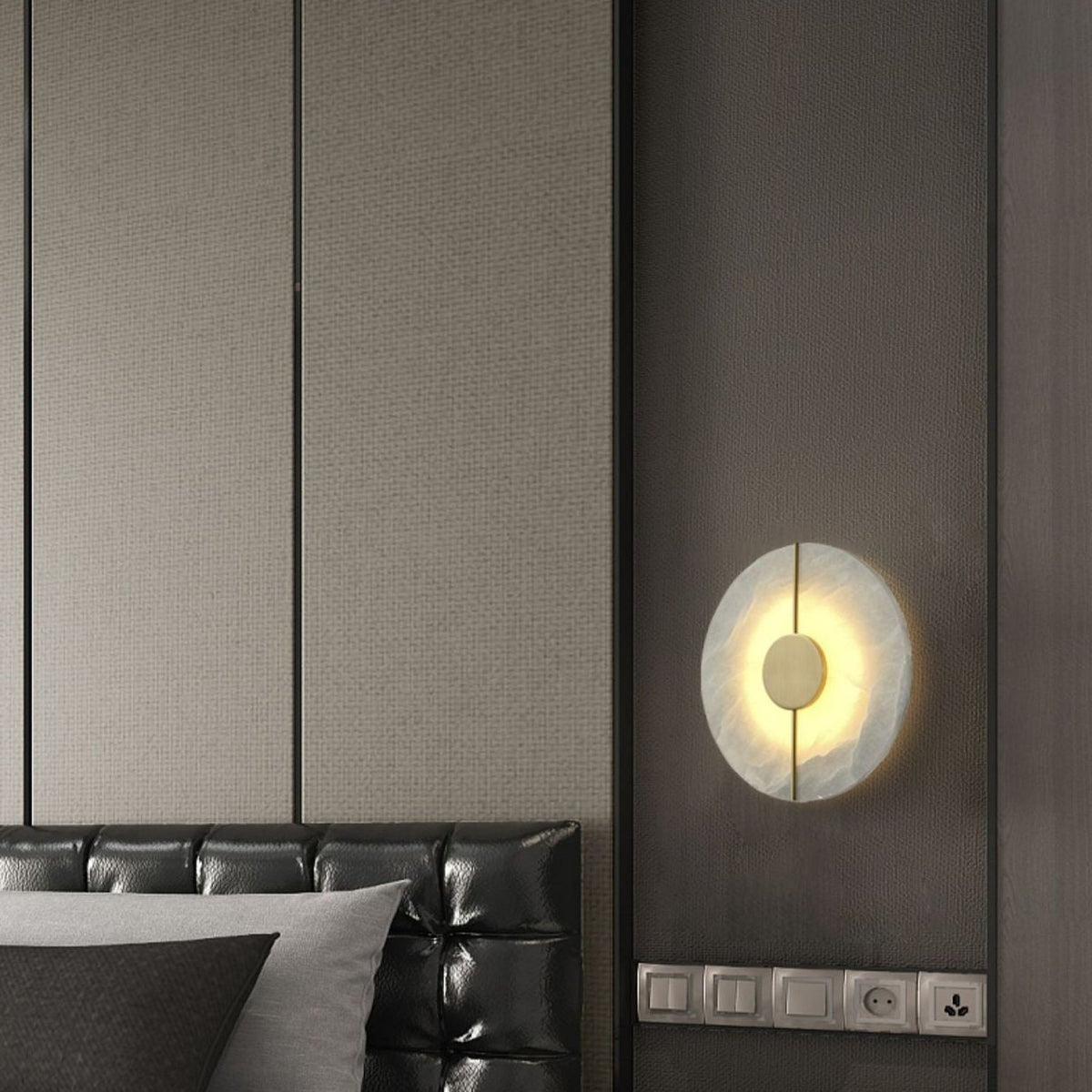Marble Sconce Light 17 in LED Fixture Bedroom Hallway Reading Nook Vertical Modern Ambient Lighting for Quiet Spaces