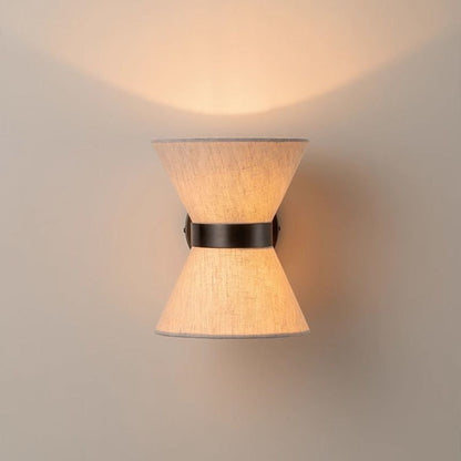 Fabric Shade Sconce Light 9.4 Inch Round for Bedrooms Hallways Entryways Modern Ambient G9 Socket Wall-Mount Fixture