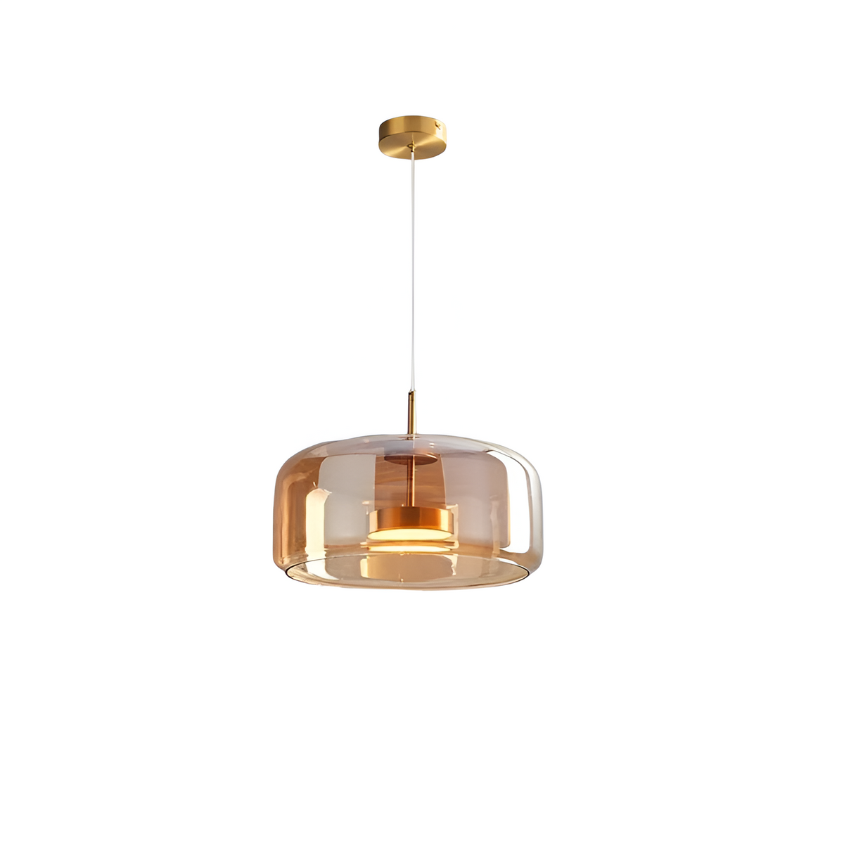 Triple Glass Dome Ceiling Light 15 in Adjustable Height for Kitchen Island Dining Room Modern Hanging Fixture Gray Smoked Finish