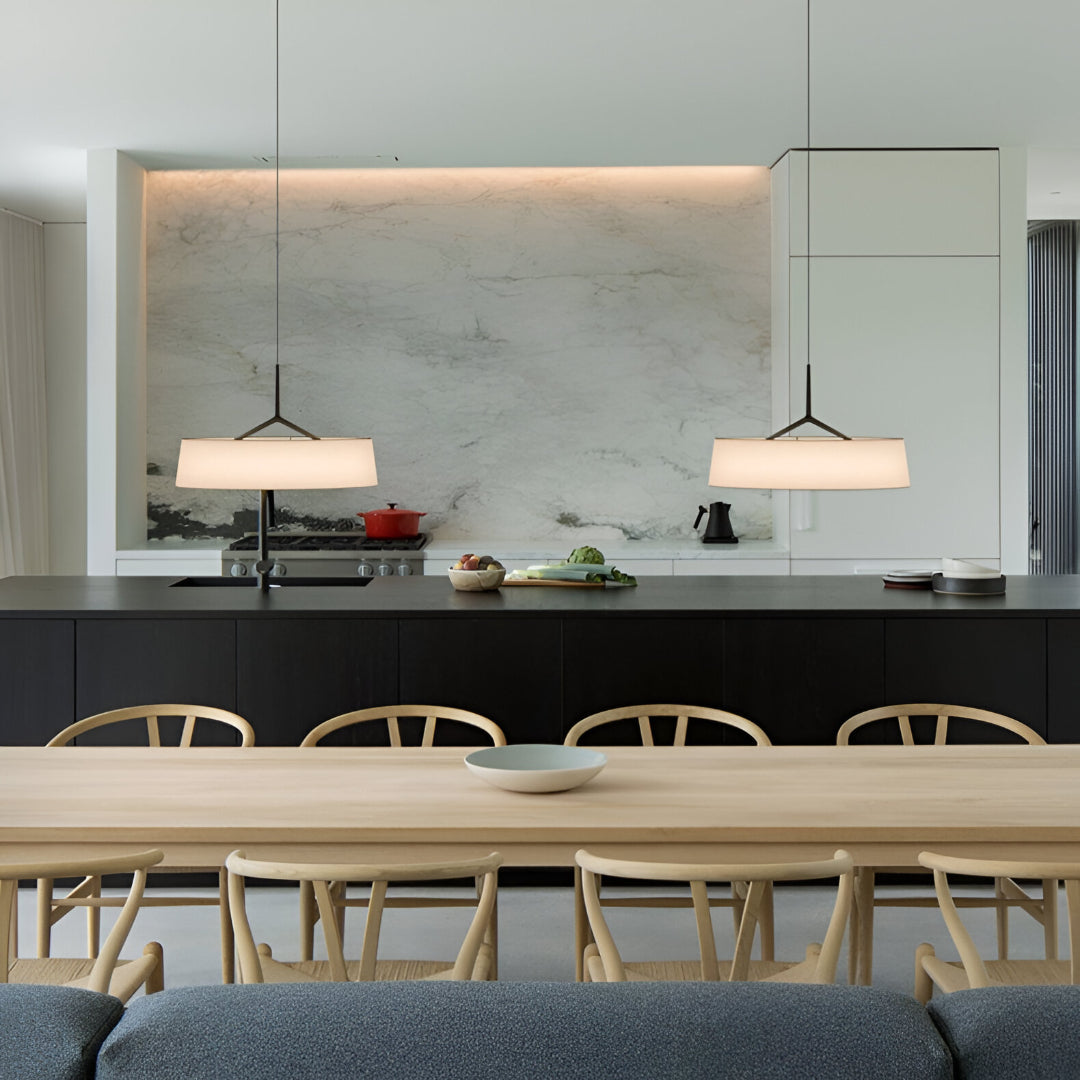 Suspension luminaire LED en métal de 46 cm de diamètre avec cordon ajustable pour comptoir de cuisine et coin repas