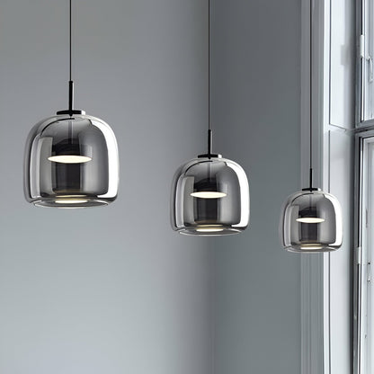 Glass Hanging Ceiling Fixture with Adjustable Cord for Dining Tables & Kitchen Islands | Color-Tunable LED Modern Farmhouse Style
