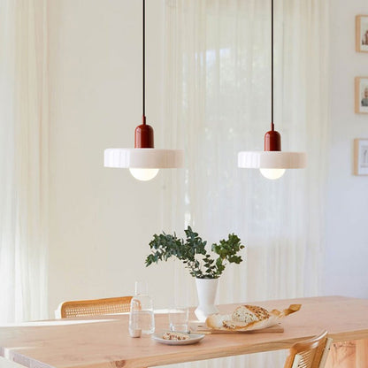 Art Glass Dome Pendant Light Fixture with Adjustable Cord for Kitchen Island Dining Room Bedroom | Modern Round Ceiling Hanging Lamp