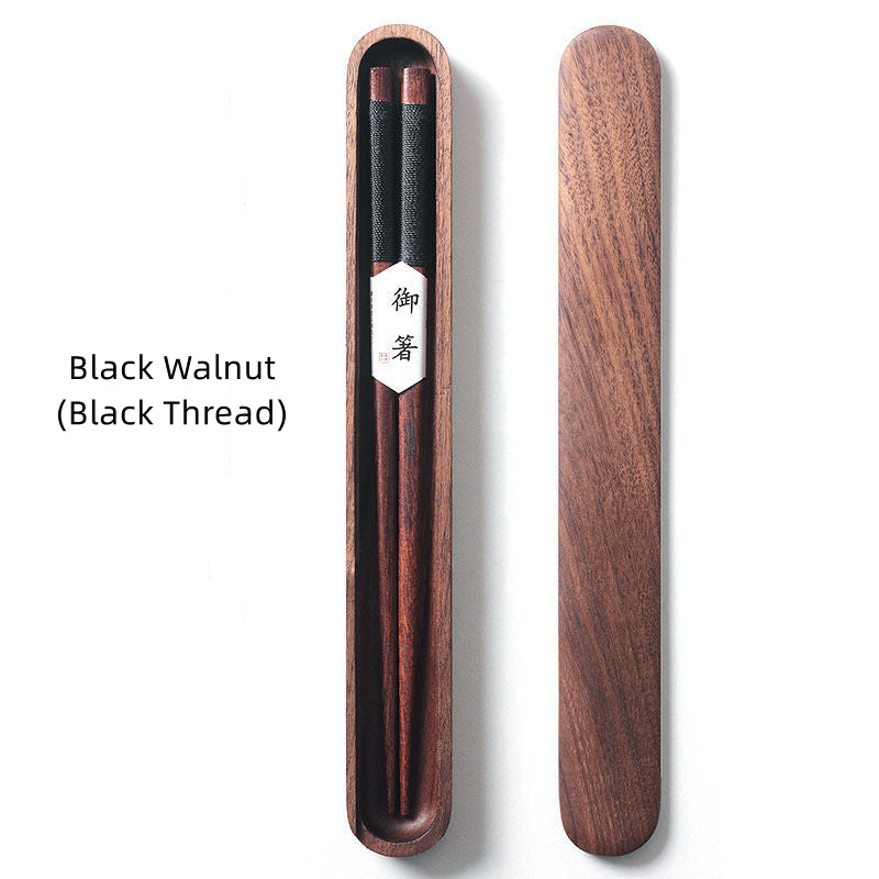 Premium Walnut Utensils for Asian Cuisine & Ramen Bowls – Artisan Wood Dining Tools with Presentation Case