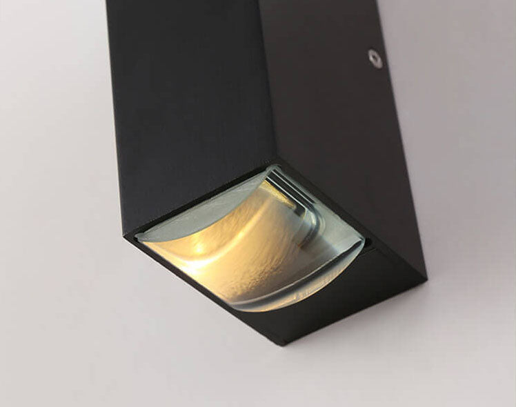 Outdoor LED Sconce Rectangular Aluminum Hardwired 7 in Black for Patio Fence Entryway Modern Exterior Fixture 10W 12W Integrated Bulb Weathe