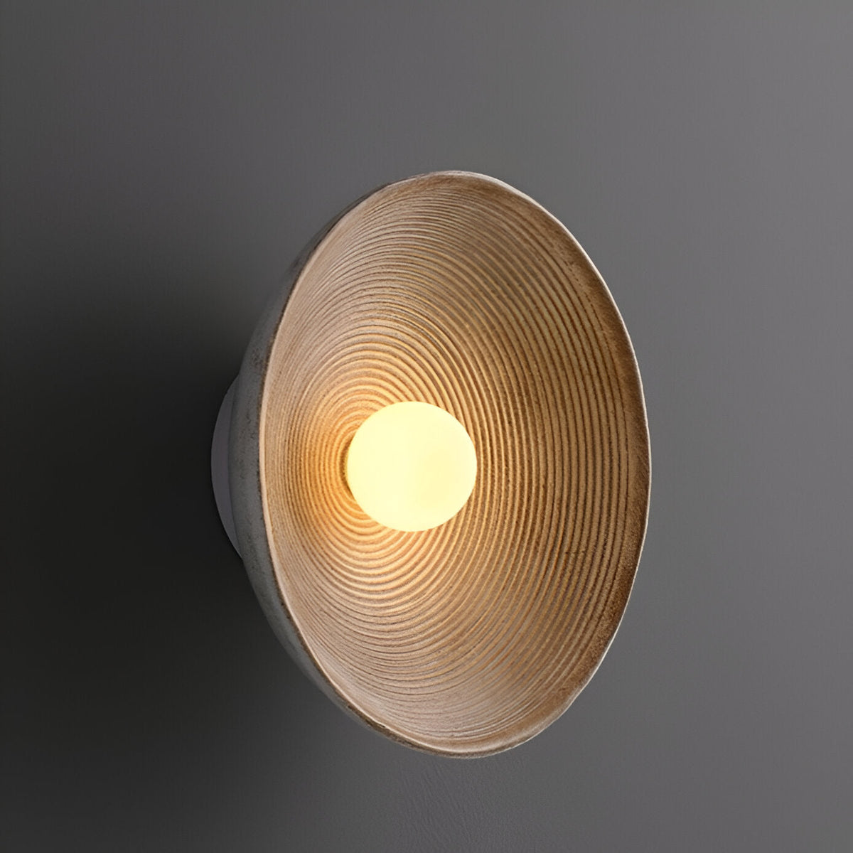 Round Glass Resin Wall Sconce White LED Fixture Bedroom Hallway Living Room Soft Glow Minimalist Mount Ambient Light for Home