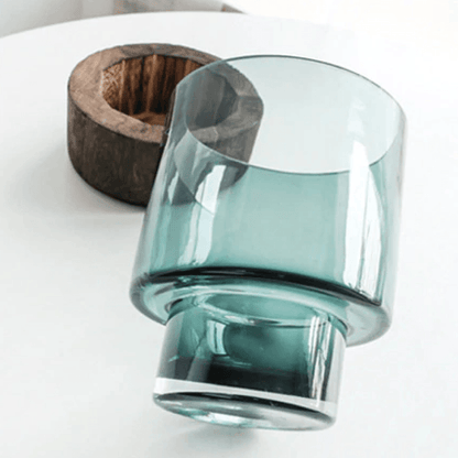 Tranquility Wooden Base Glass Vases