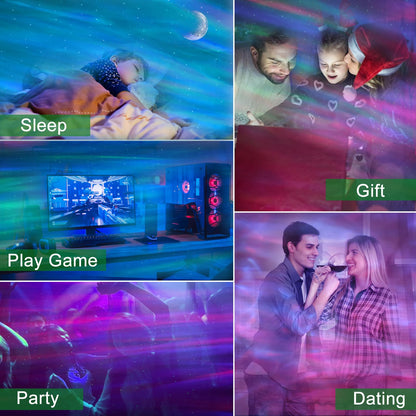 Ocean Wave Projector | LED Lighting with Bluetooth Speaker & Voice Control | Create Soothing Ambience for Relaxation