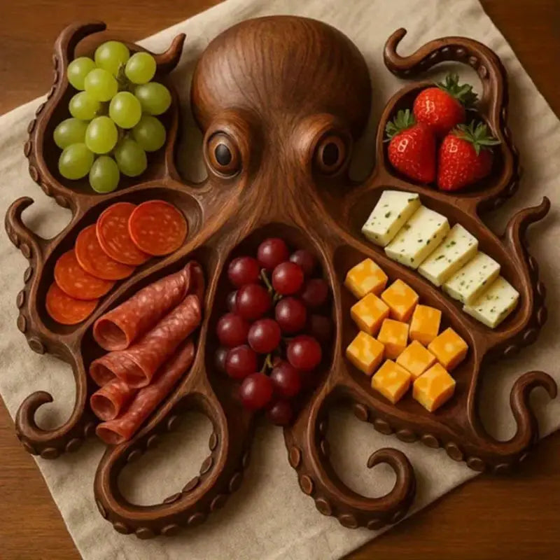 KrakenBoard™ - Rustic Octopus Charcuterie Platter