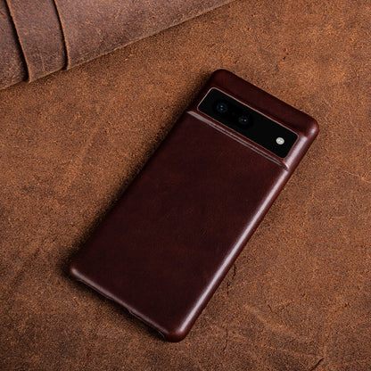 Protective Leather Phone Case for Google Pixel 11, 10, 9, 8 & 7 Series – Waxed Full-Grain Construction with Anti-Fingerprint Coating