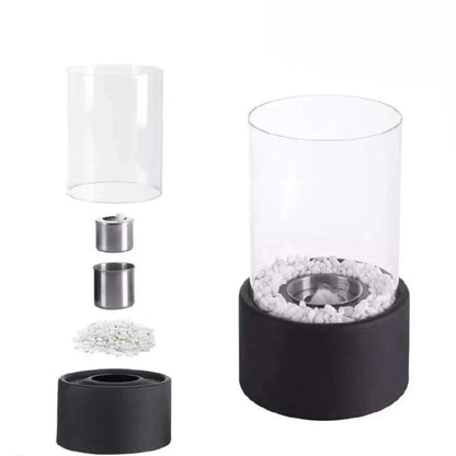 Vintage Flame Oil Lamp – Classic Tabletop Lantern with Glass Hurricane Shade for Dining Room & Living Room Ambiance