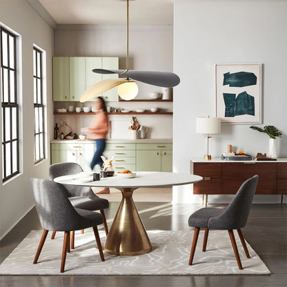 Glass & Metal Overhead Fixture 22 Inches Wide Adjustable Drop Height for Kitchen Island Dining Table Breakfast Nook Entryway Modern Mid-Cent