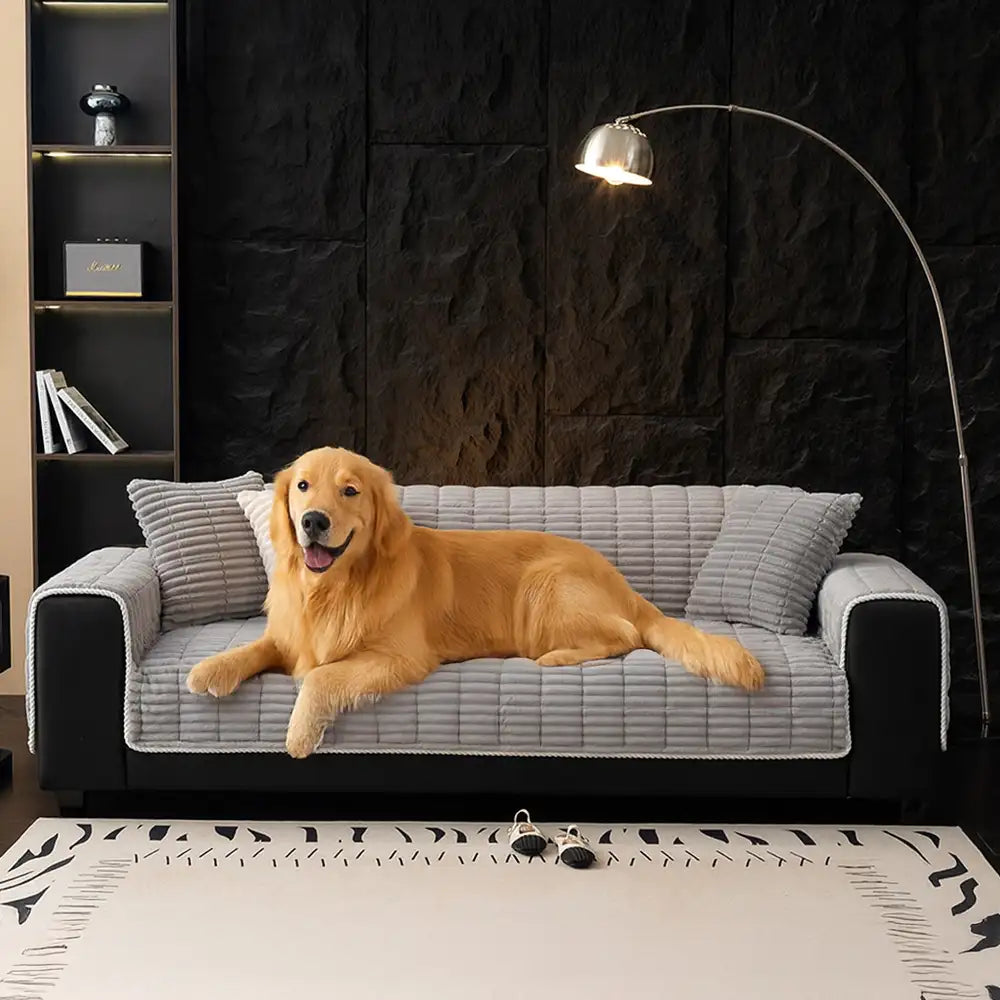 Quilted Furniture Protector with Moisture Barrier Non-Skid Backing for Couch Loveseat Chair Pet-Friendly Machine Washable Soft Flannel