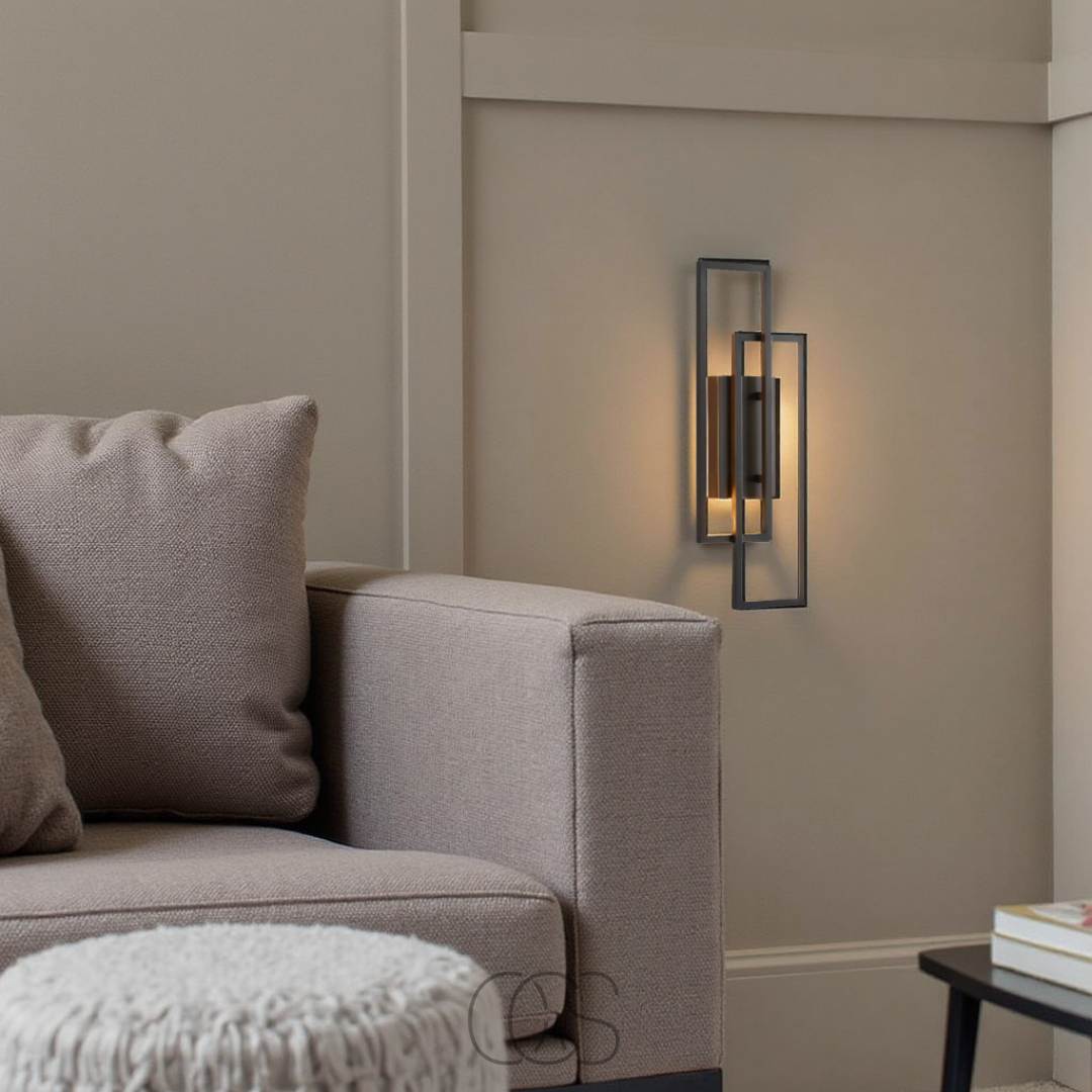 Modern Linear LED Wall Sconce 16 in Matte Black Aluminum for Hallways Bedrooms Living Rooms 3000K Warm Accent Light