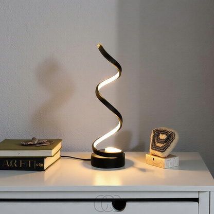 Spiral LED Table Lamp with 3 Color Temperatures & Touch Control for Bedroom, Office & Living Room