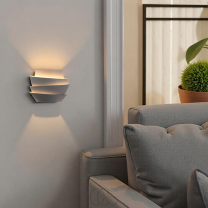 Double Up-Down Wall Sconce White Mid-Century Modern Light Fixture for Bedroom Living Room Hallway Indoor Scandinavian Minimalist Home Decor