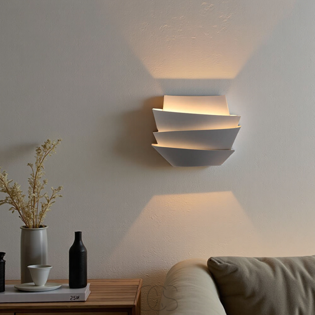 Double Up-Down Wall Sconce White Mid-Century Modern Light Fixture for Bedroom Living Room Hallway Indoor Scandinavian Minimalist Home Decor