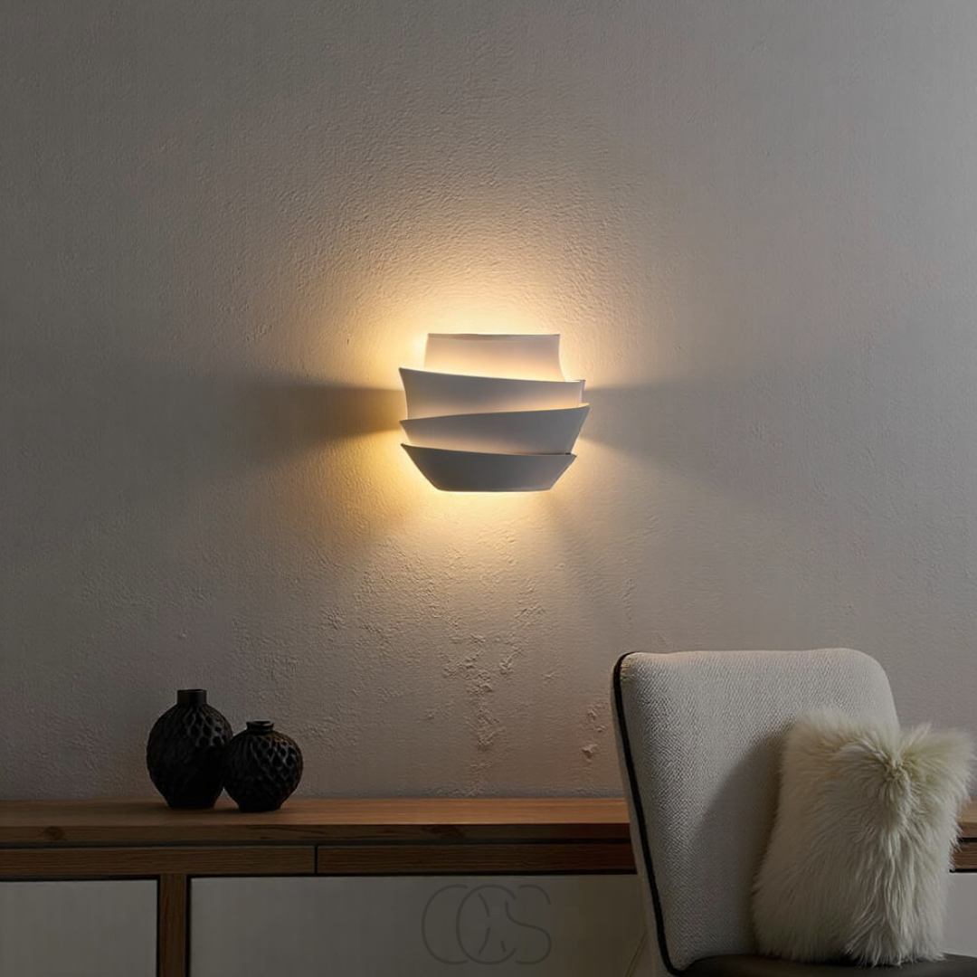 Double Up-Down Wall Sconce White Mid-Century Modern Light Fixture for Bedroom Living Room Hallway Indoor Scandinavian Minimalist Home Decor