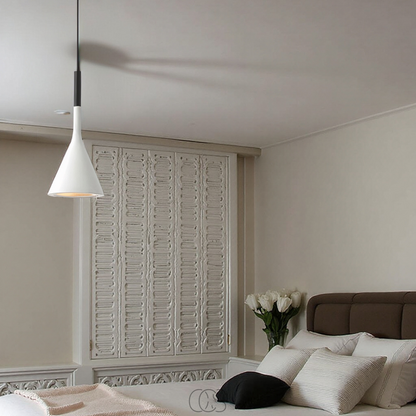 Nordic Hanging Pendant Light with Adjustable Cord, E27 Socket, Iron & Aluminum Construction for Living Room, Bedroom, Hallway