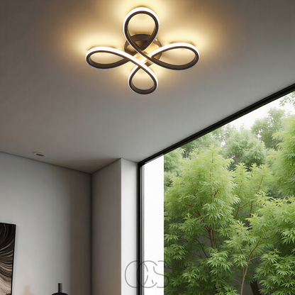Dimmable LED Clover Ceiling Light - Adjustable Color Temperature & Brightness for Living Room, Bedroom, Hallway