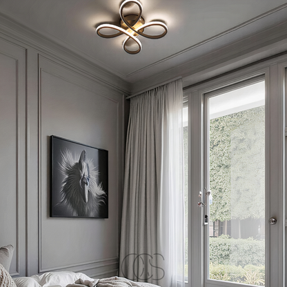 Dimmable LED Clover Ceiling Light - Adjustable Color Temperature & Brightness for Living Room, Bedroom, Hallway