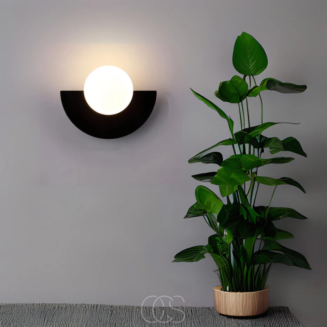 Dimmable Half-Round LED Wall Sconce – Scandinavian Style Fixture for Living Room, Bedroom, Hallway – Modern Minimalist Accent Lighting