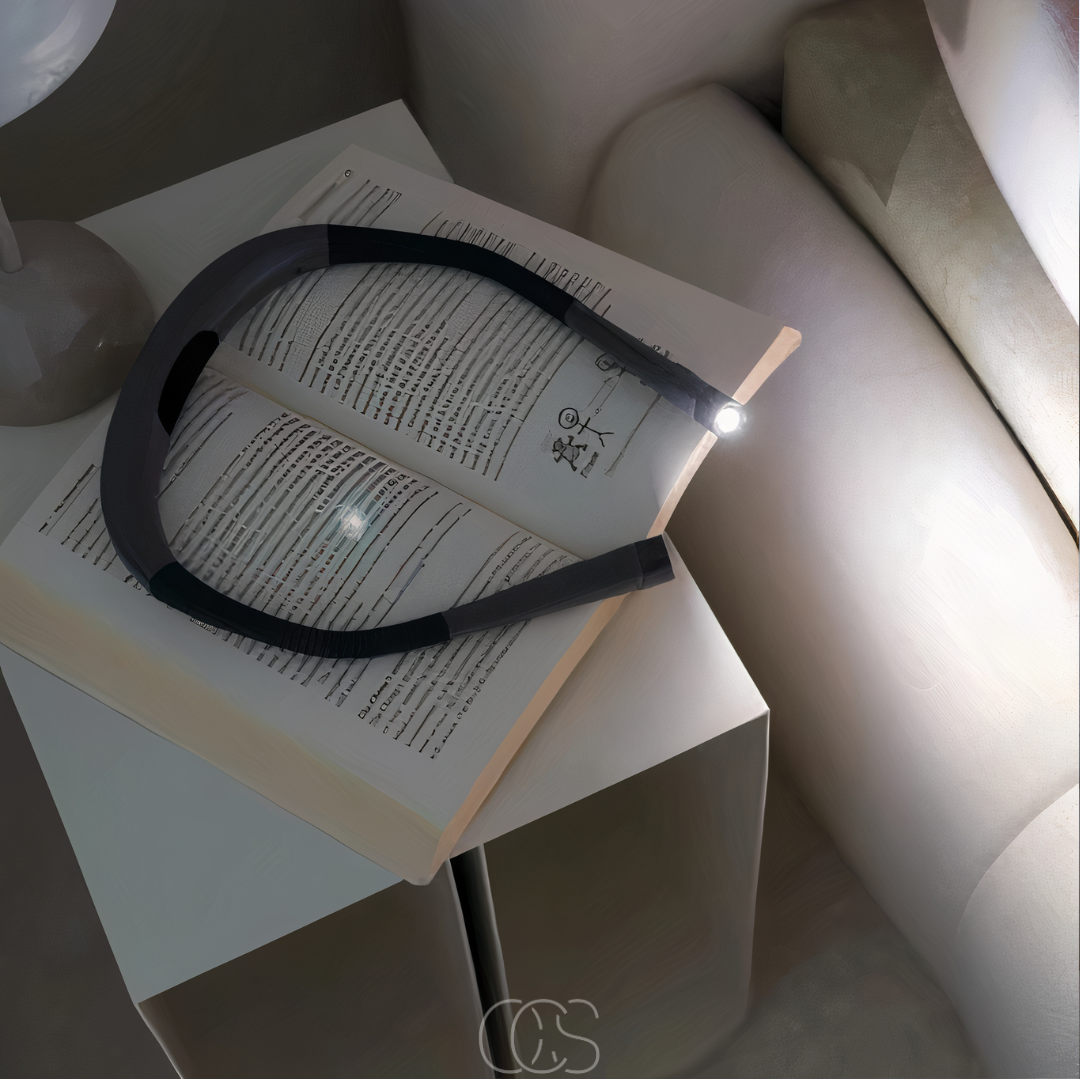 Lampe de lecture LED rechargeable pour le cou – Mains libres, réglable et à intensité variable pour la lecture, les loisirs créatifs et les voyages
