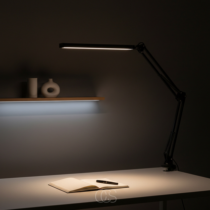 Adjustable Clamp-On LED Desk Lamp with Eye Care Technology & 360° Flexible Arm for Office, Reading, Crafting