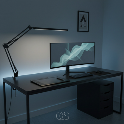 Adjustable Clamp-On LED Desk Lamp with Eye Care Technology & 360° Flexible Arm for Office, Reading, Crafting