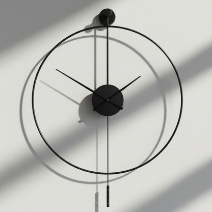 Large 20-Inch Pendulum Clock Silent Metal Timepiece for Home Office Bedroom Living Room Wall Decor Battery Operated No Ticking