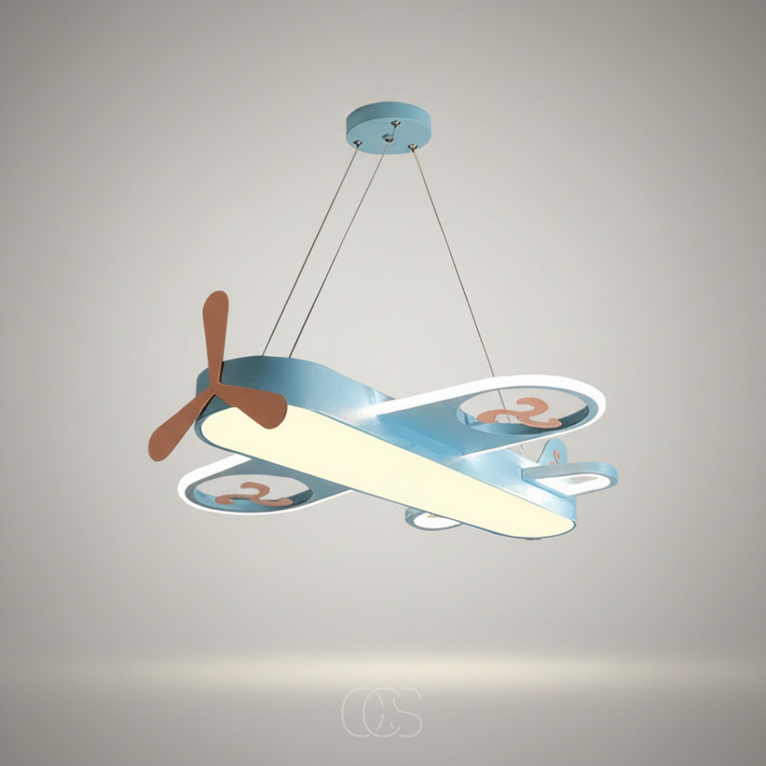 Dimmable Airplane Pendant Light for Kids Room with Adjustable Cable and Integrated LED