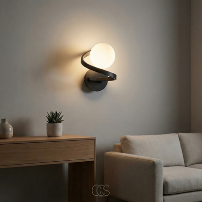 Modern Glass Globe Wall Sconce – Frosted Sphere Light with Metal Frame for Bedroom, Bathroom & Living Room – IP44 Rated G9 Fixture